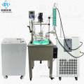 Lab glass reactor with heating mantle